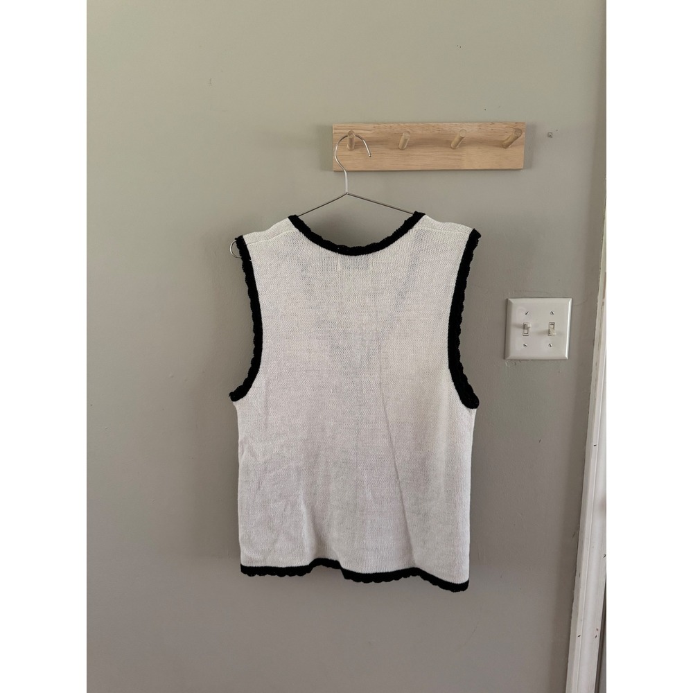 Vintage 90s knitted/emb. sunflower vest - Picture 5 of 5